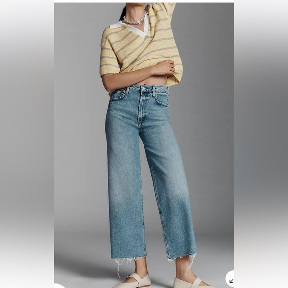 Agolde Denim - AGOLDE Ren High-Rise Crop Wide-Leg Jeans Size 25P NWT - Color: Forum